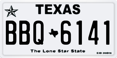 TX license plate BBQ6141