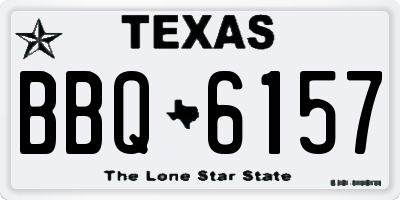 TX license plate BBQ6157