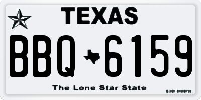 TX license plate BBQ6159