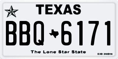 TX license plate BBQ6171