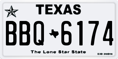 TX license plate BBQ6174