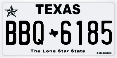 TX license plate BBQ6185