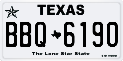 TX license plate BBQ6190