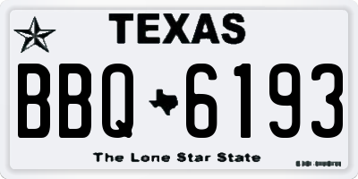 TX license plate BBQ6193