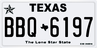 TX license plate BBQ6197