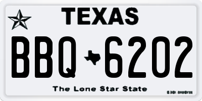 TX license plate BBQ6202