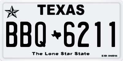 TX license plate BBQ6211