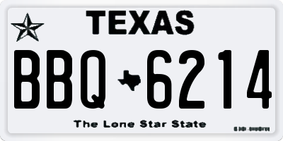 TX license plate BBQ6214