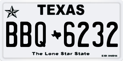 TX license plate BBQ6232