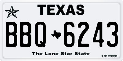 TX license plate BBQ6243