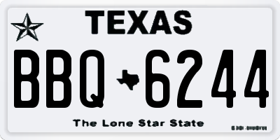 TX license plate BBQ6244
