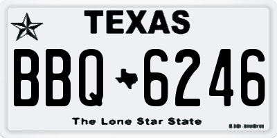 TX license plate BBQ6246