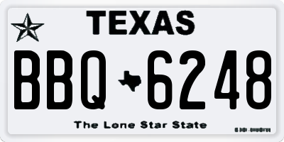 TX license plate BBQ6248