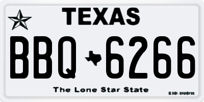 TX license plate BBQ6266