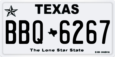 TX license plate BBQ6267