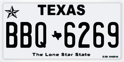 TX license plate BBQ6269