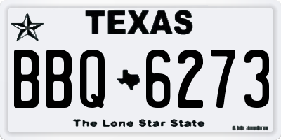 TX license plate BBQ6273