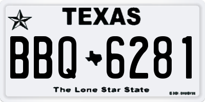 TX license plate BBQ6281