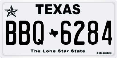 TX license plate BBQ6284