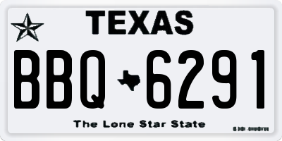 TX license plate BBQ6291