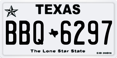TX license plate BBQ6297