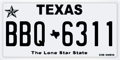 TX license plate BBQ6311