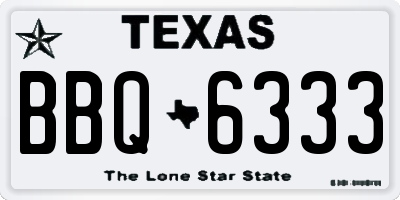 TX license plate BBQ6333