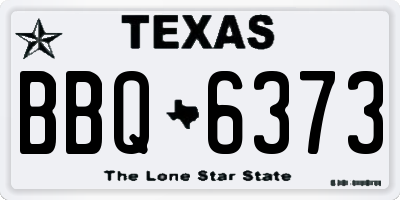 TX license plate BBQ6373