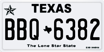 TX license plate BBQ6382
