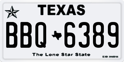 TX license plate BBQ6389