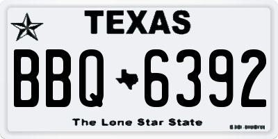 TX license plate BBQ6392