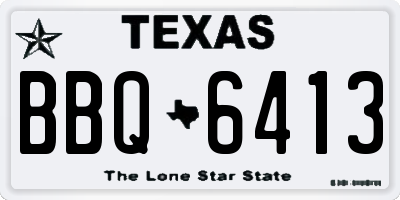TX license plate BBQ6413