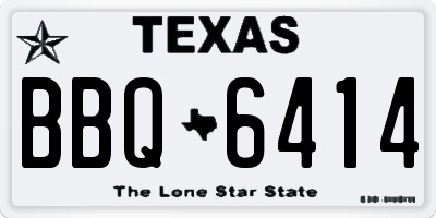 TX license plate BBQ6414
