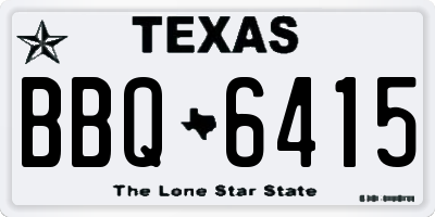 TX license plate BBQ6415