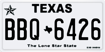 TX license plate BBQ6426