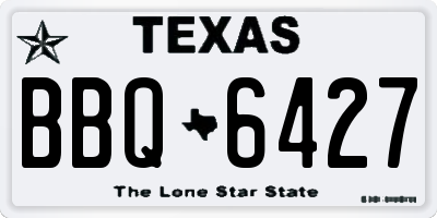 TX license plate BBQ6427