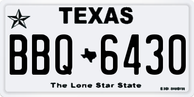 TX license plate BBQ6430