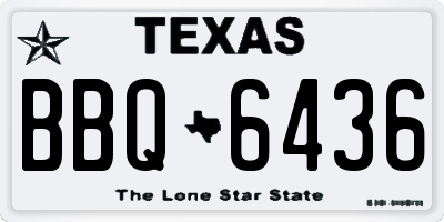TX license plate BBQ6436