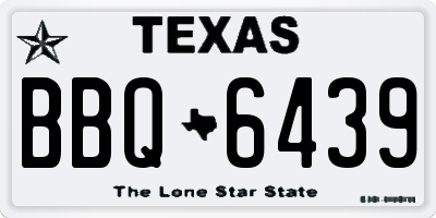 TX license plate BBQ6439