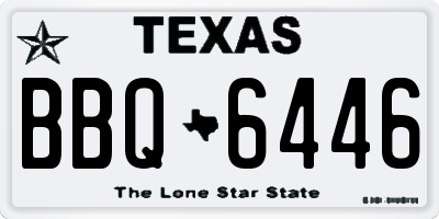 TX license plate BBQ6446