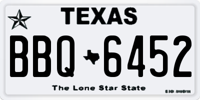 TX license plate BBQ6452