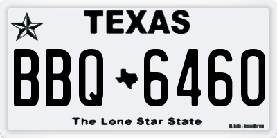 TX license plate BBQ6460