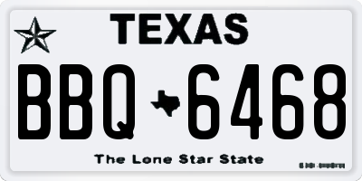 TX license plate BBQ6468