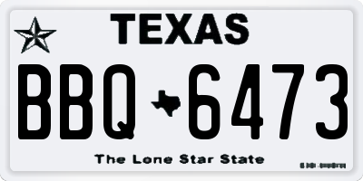 TX license plate BBQ6473