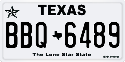 TX license plate BBQ6489