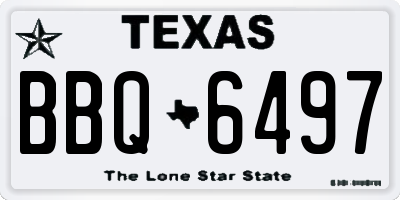 TX license plate BBQ6497