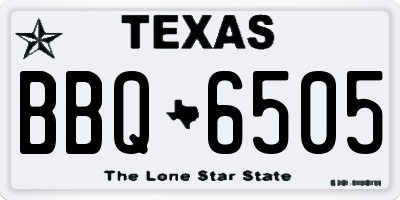 TX license plate BBQ6505