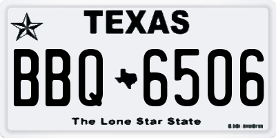 TX license plate BBQ6506