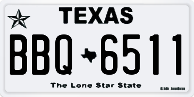 TX license plate BBQ6511