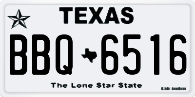 TX license plate BBQ6516